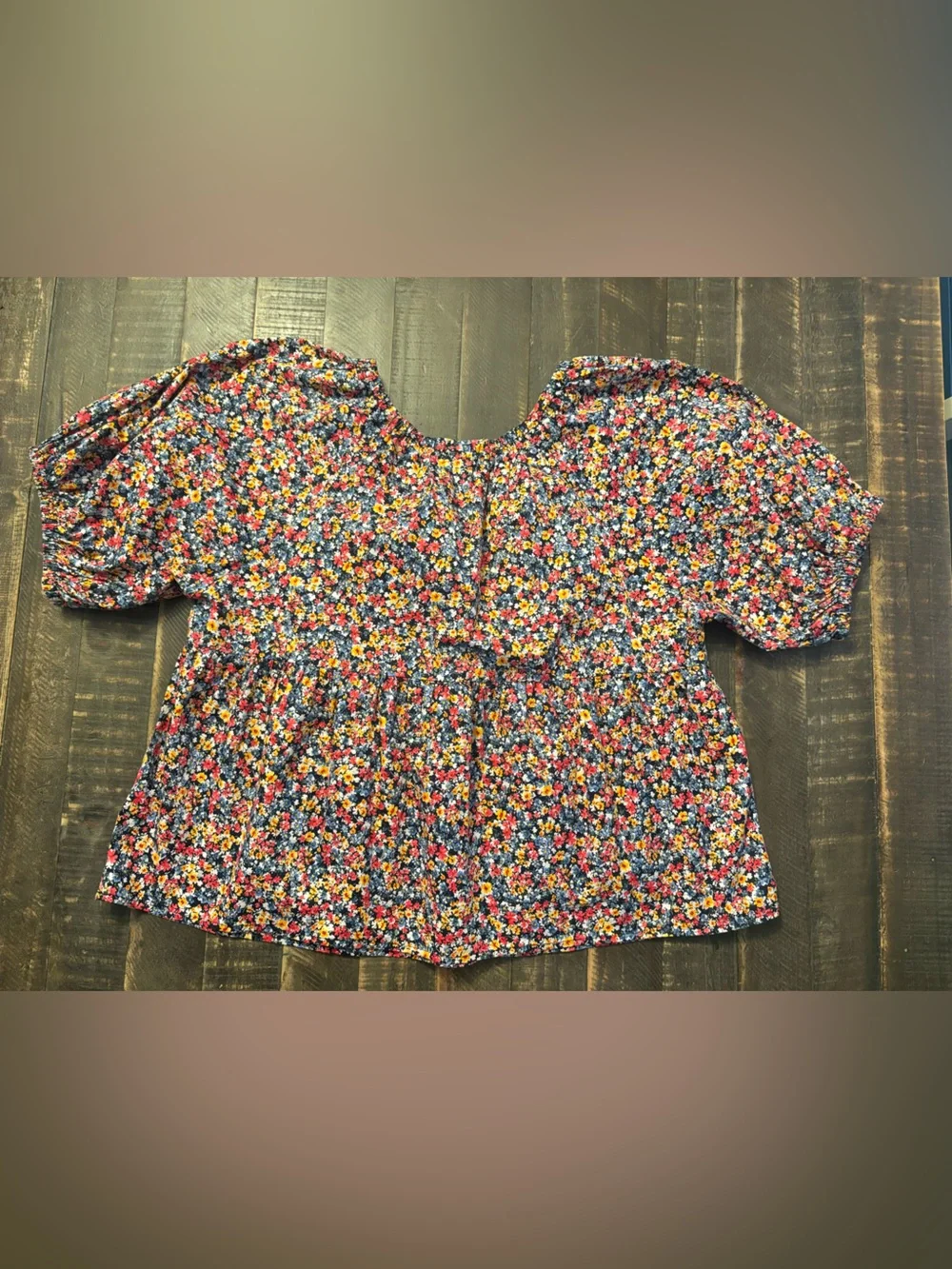 Old Navy Flowy Blouse Womens Floral Pull On Peasant Cotton Off-shoulder